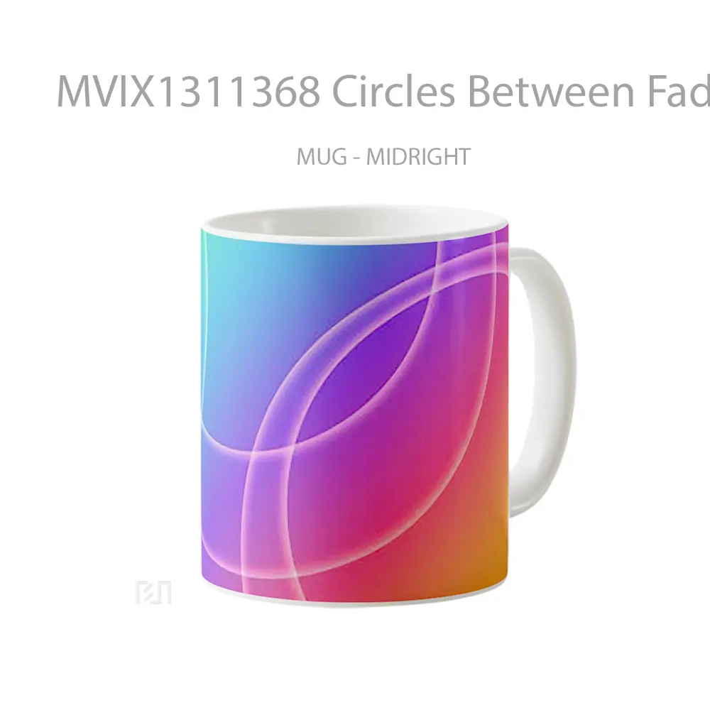 Mug Circles Between Fading Colors Gelas Keramik Unik - All-side / Desain