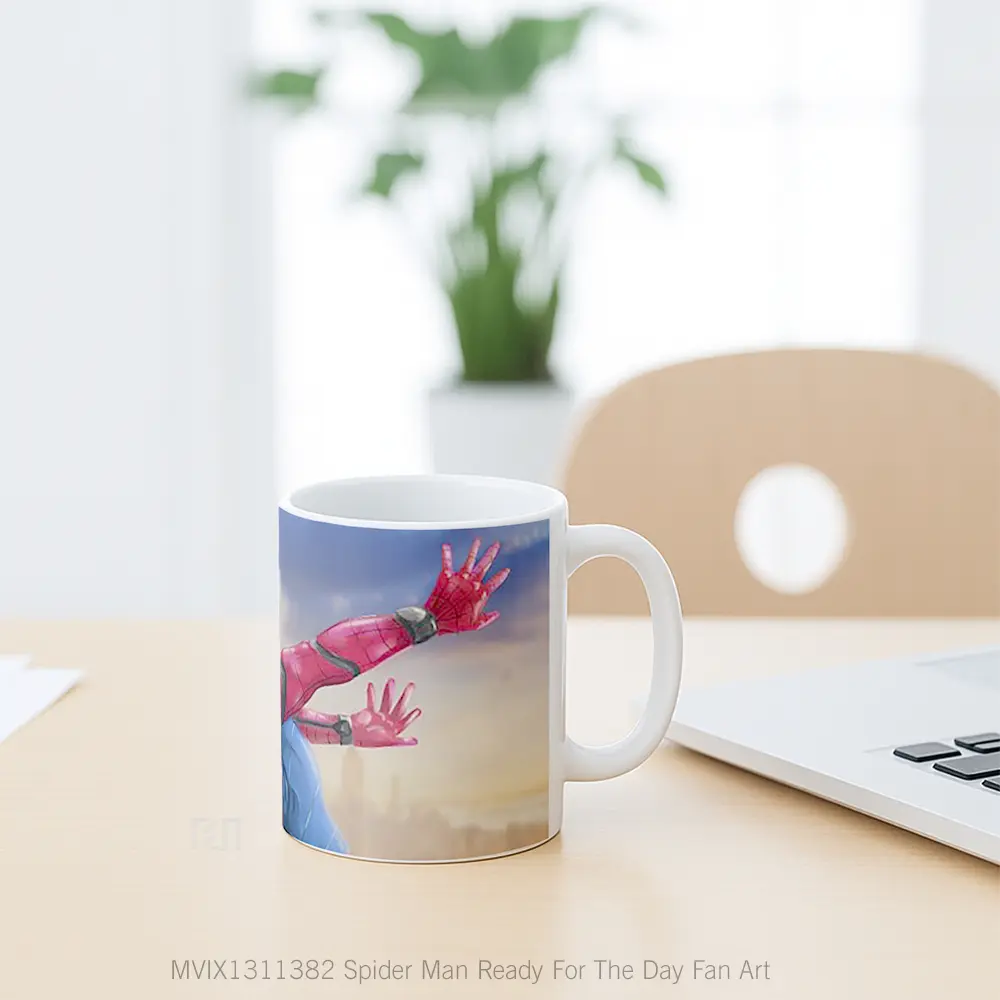 Mug Spider Man Ready For The Day Fan Art Gelas Superhero - All-side / Desain