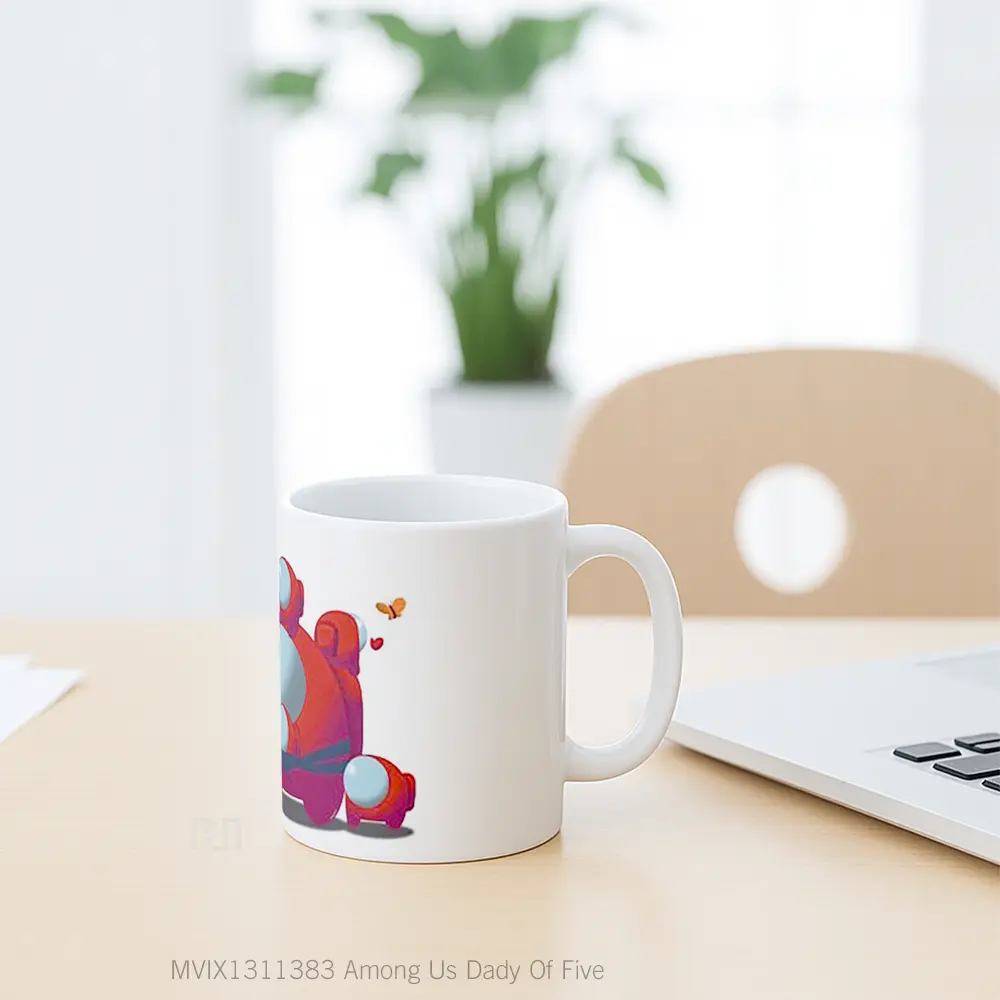 Mug Among Us Dady Of Five Gelas Keramik Unik - All-side / Desain