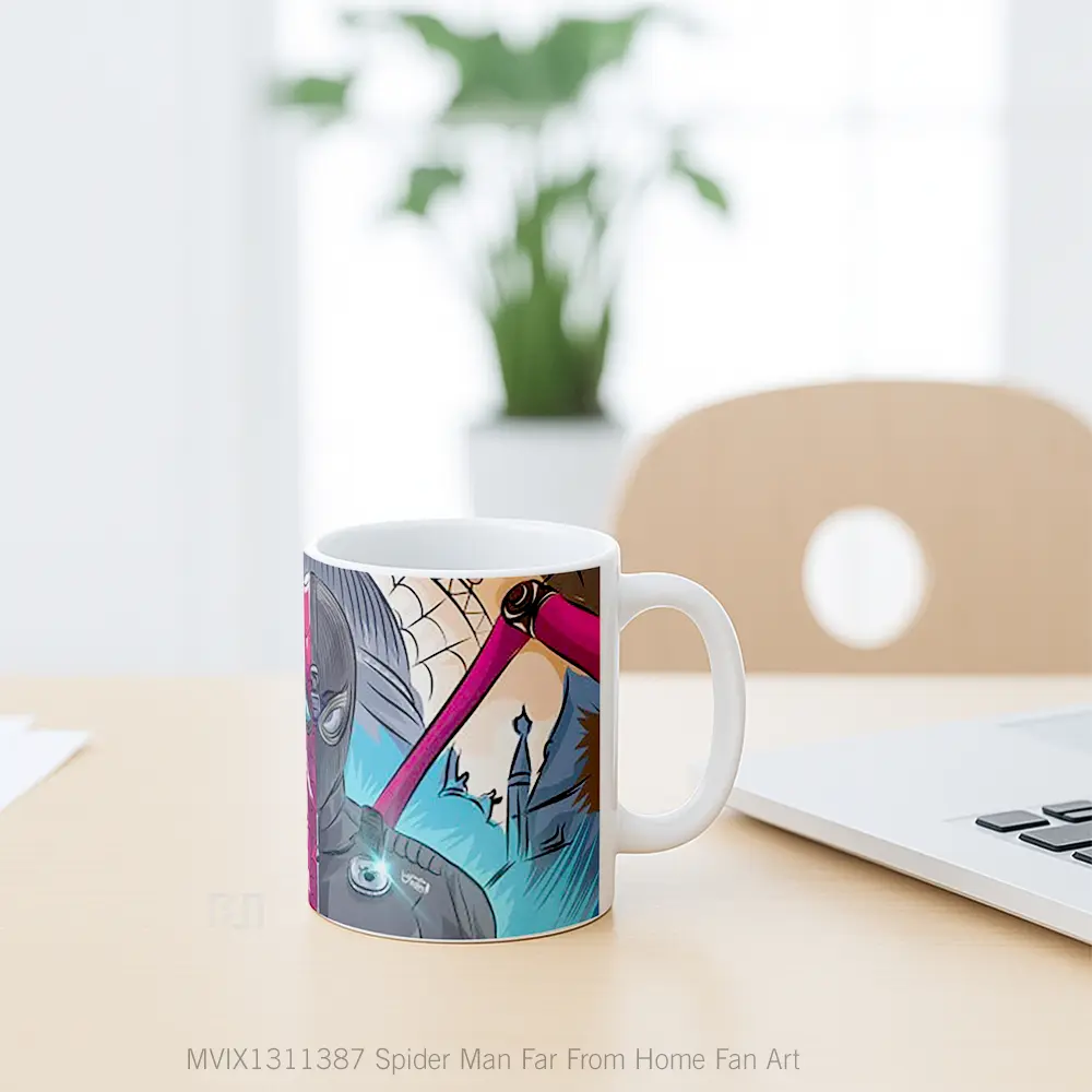 Mug Spider Man Far From Home Fan Art Gelas Superhero - All-side / Desain