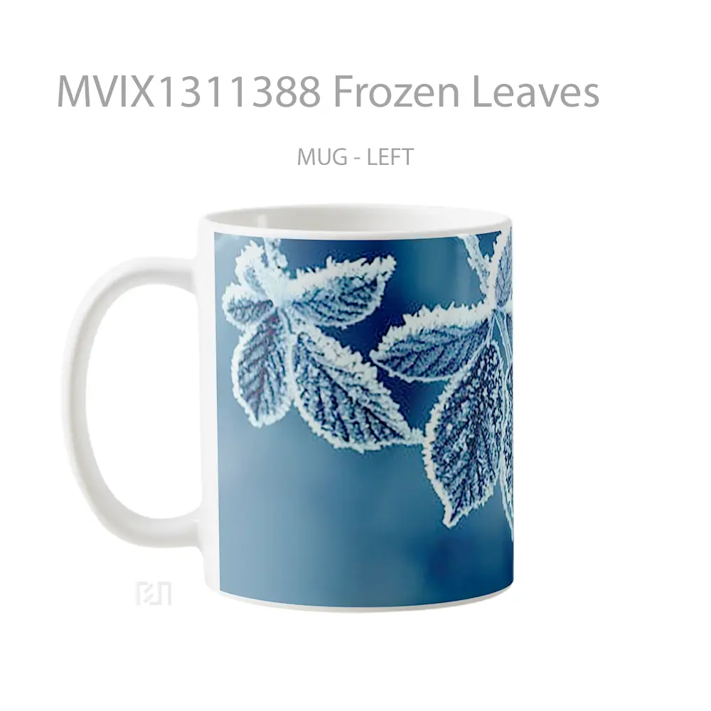 Mug Frozen Leaves Gelas Keramik Unik - All-side / Desain