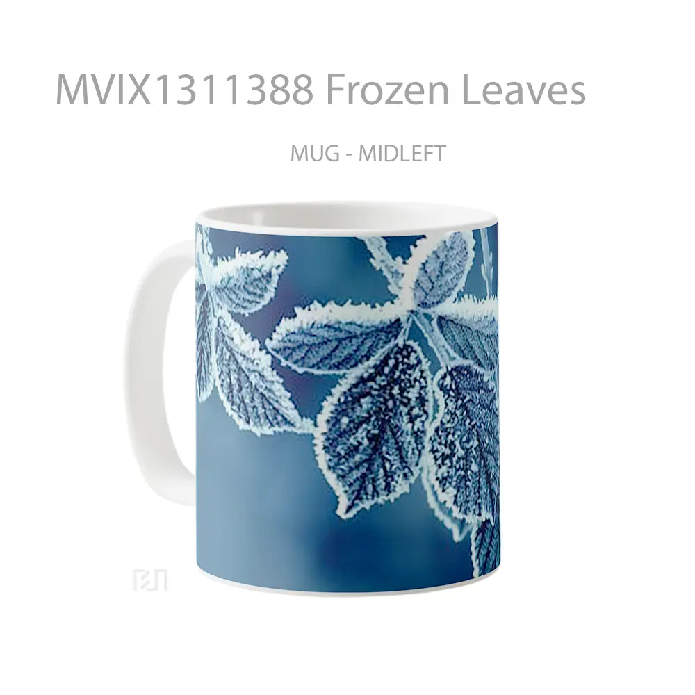 Mug Frozen Leaves Gelas Keramik Unik - All-side / Desain