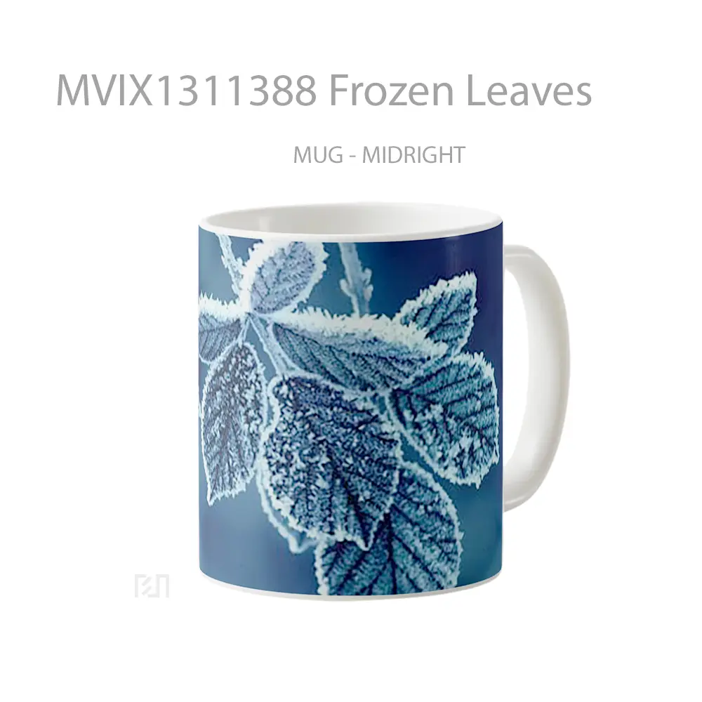 Mug Frozen Leaves Gelas Keramik Unik - All-side / Desain