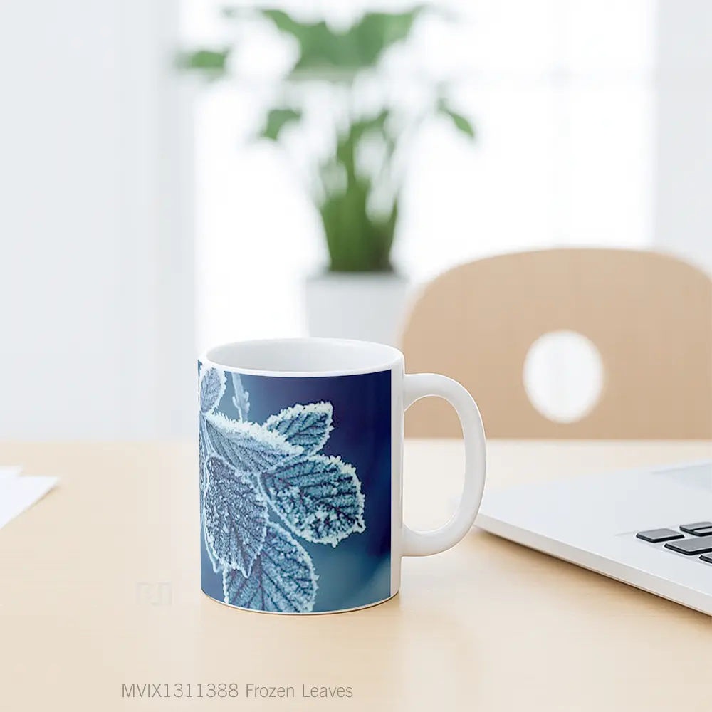 Mug Frozen Leaves Gelas Keramik Unik - All-side / Desain