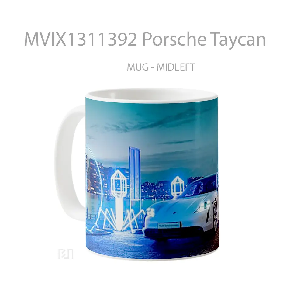 Mug Porsche Taycan Cangkir Mobil - All-side / Desain