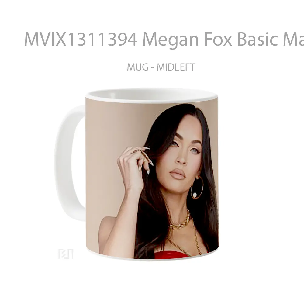 Mug Megan Fox Basic Magazine Gelas Selebriti - All-side / Desain