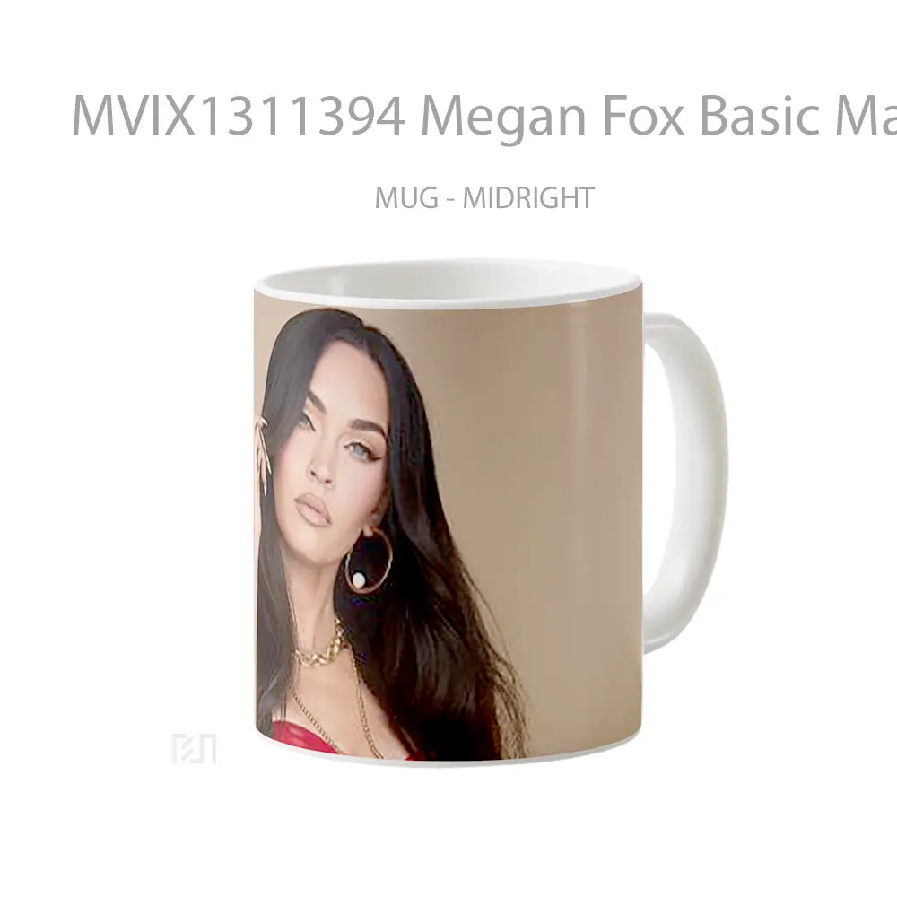 Mug Megan Fox Basic Magazine Gelas Selebriti - All-side / Desain