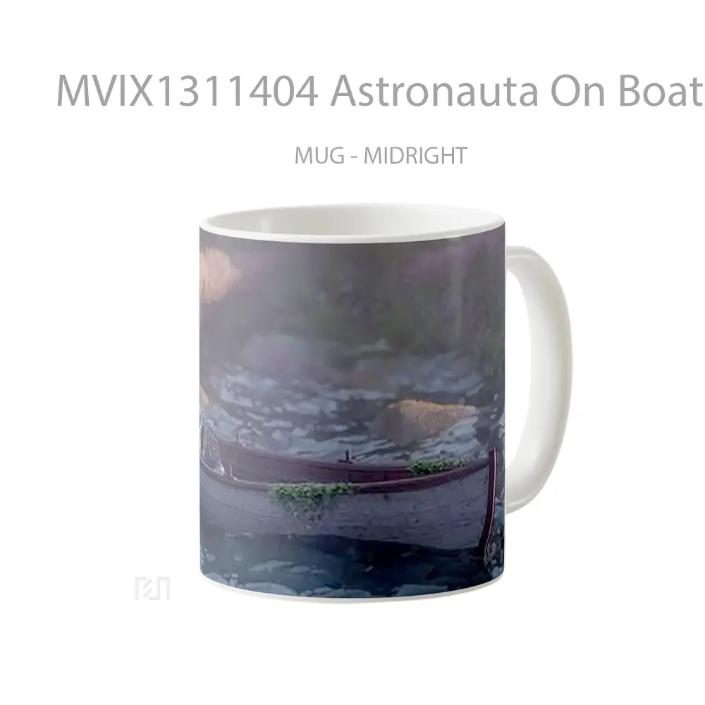 Mug Astronauta On Boat Gelas Keramik Unik - All-side / Desain