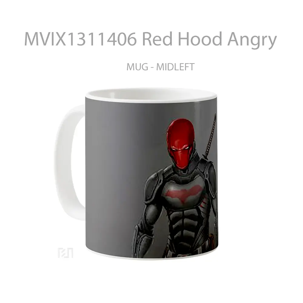 Mug Red Hood Angry Gelas Superhero - All-side / Desain