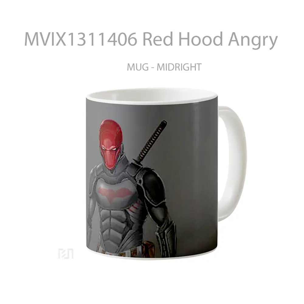 Mug Red Hood Angry Gelas Superhero - All-side / Desain