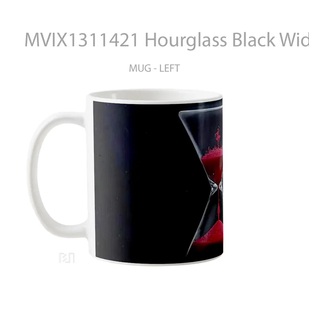 Mug Hourglass Black Widow Gelas Superhero - All-side / Desain