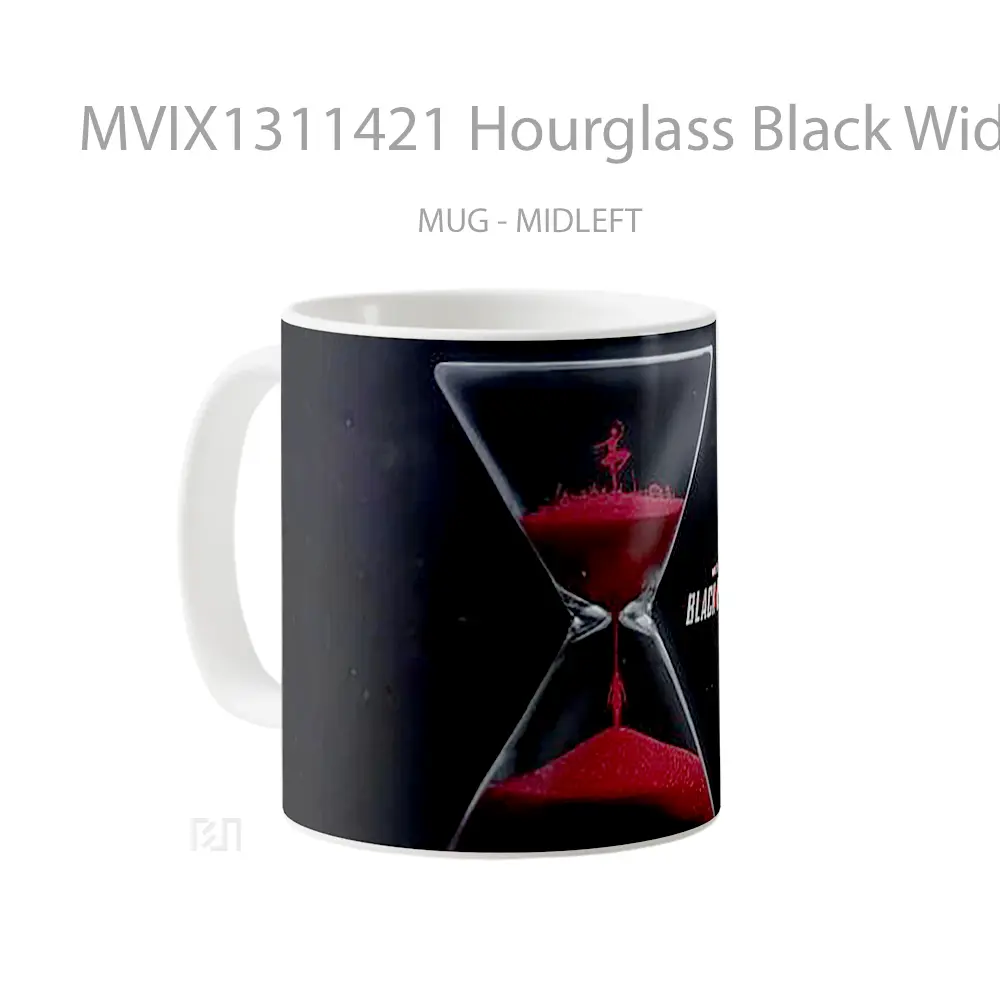 Mug Hourglass Black Widow Gelas Superhero - All-side / Desain