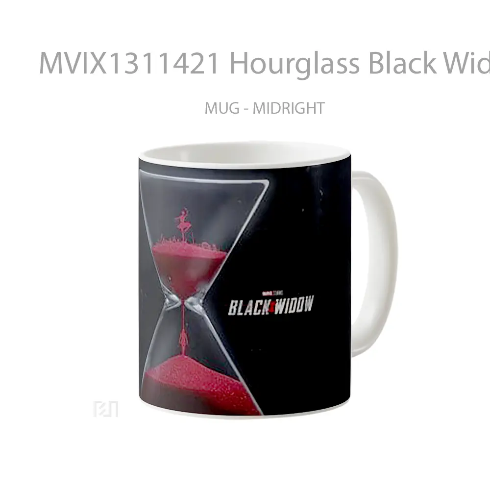 Mug Hourglass Black Widow Gelas Superhero - All-side / Desain