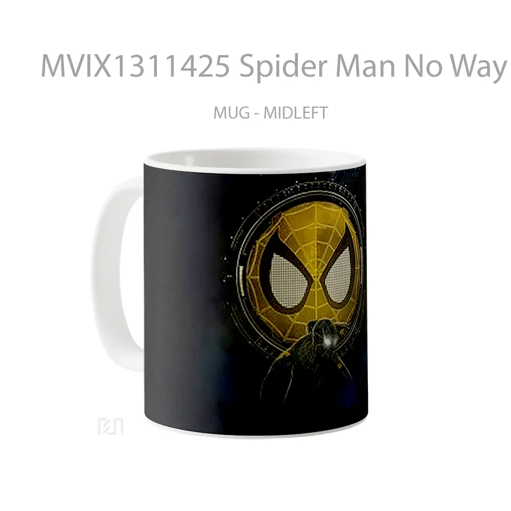 Mug Spider Man No Way Home Black And Gold Suit Gelas Superhero - All-side / Desain