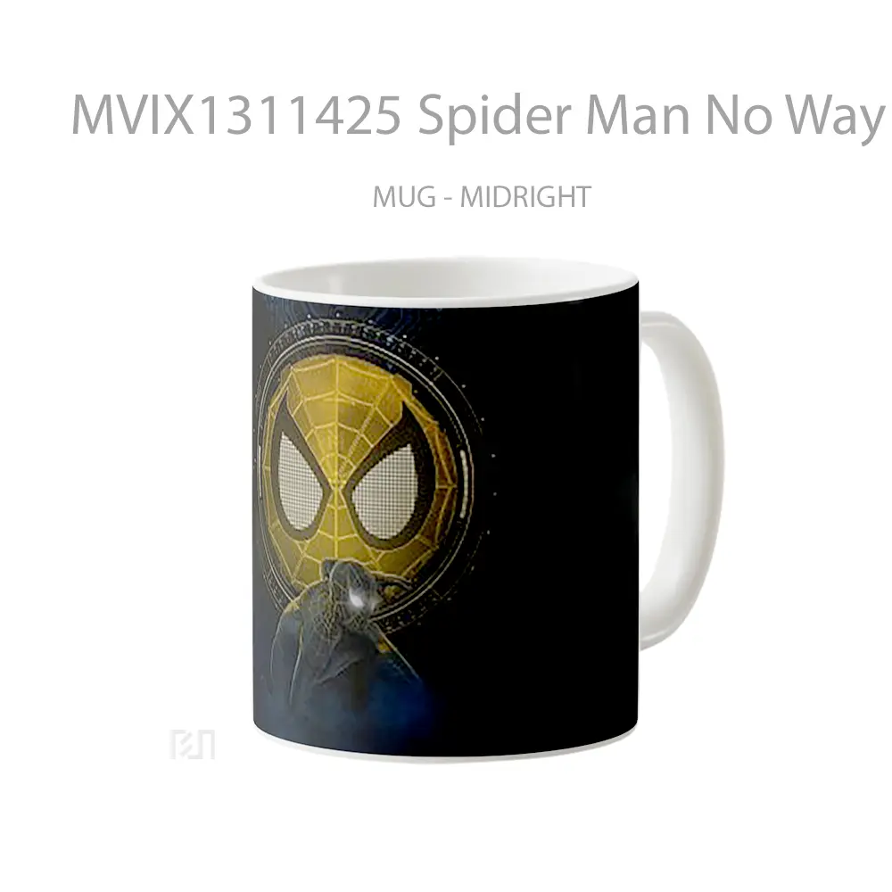 Mug Spider Man No Way Home Black And Gold Suit Gelas Superhero - All-side / Desain