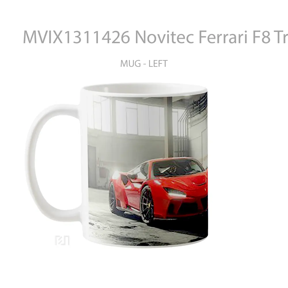 Mug Novitec Ferrari F8 Tributo Cangkir Mobil - All-side / Desain