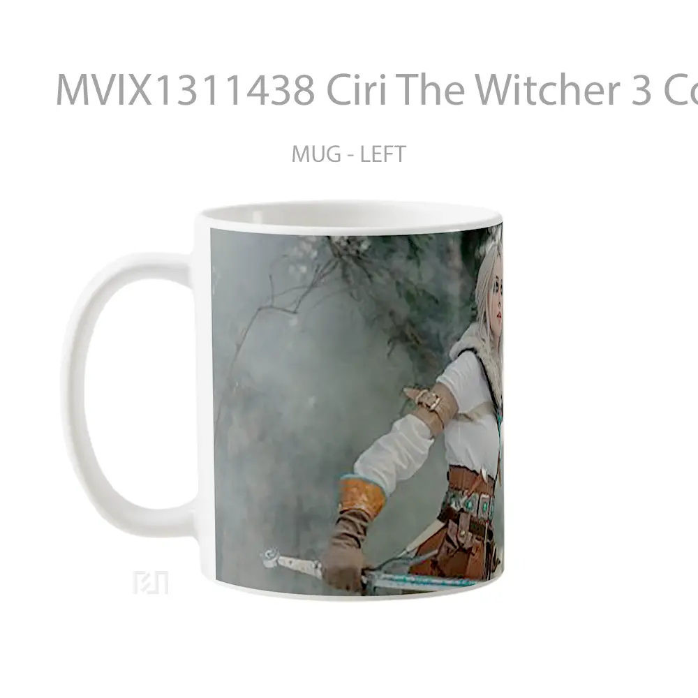 Mug Ciri The Witcher 3 Cosplay Gelas Keramik Unik - All-side / Desain