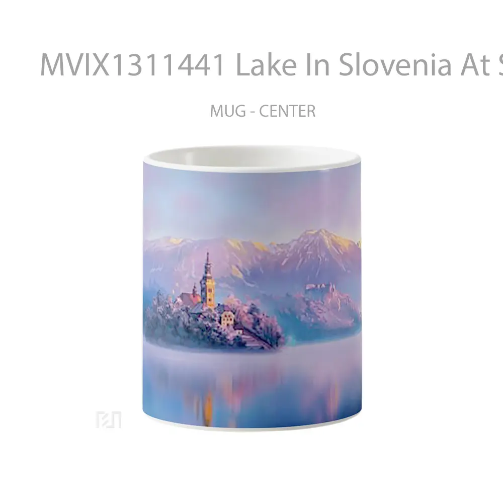 Mug Lake In Slovenia At Sunset Digital Art Gelas Pemandangan Alam