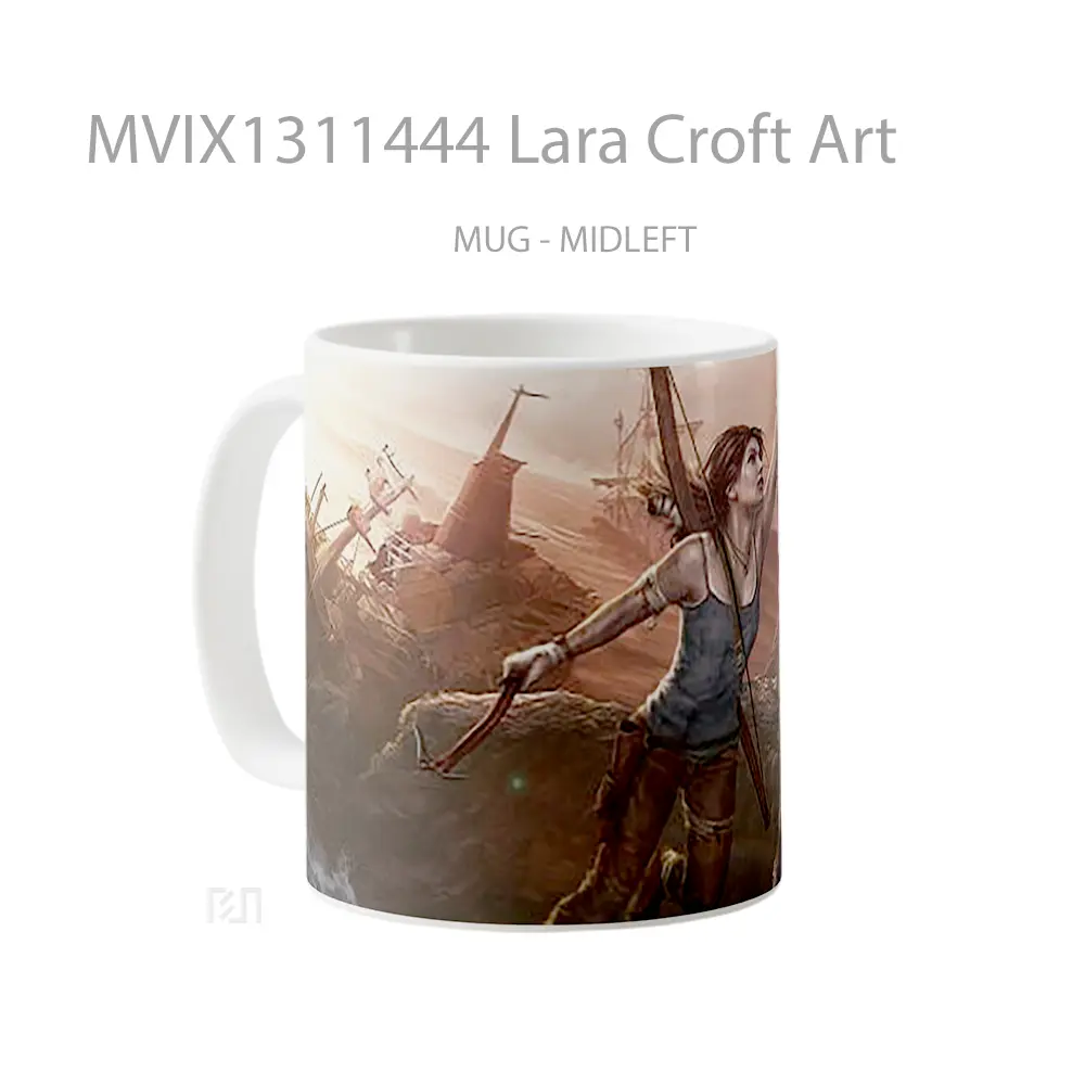 Mug Lara Croft Art Gelas Keramik Unik - All-side / Desain