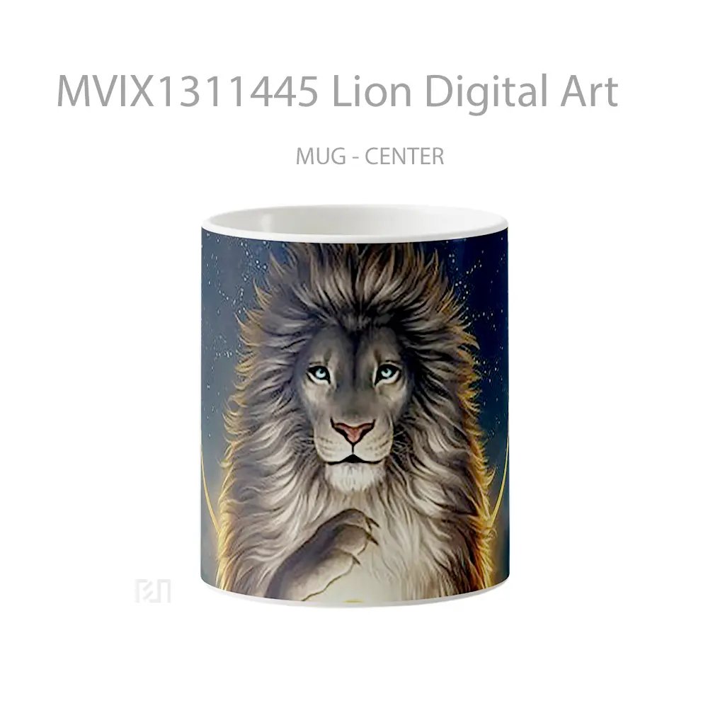 Mug Lion Digital Art Gelas Hewan Lucu