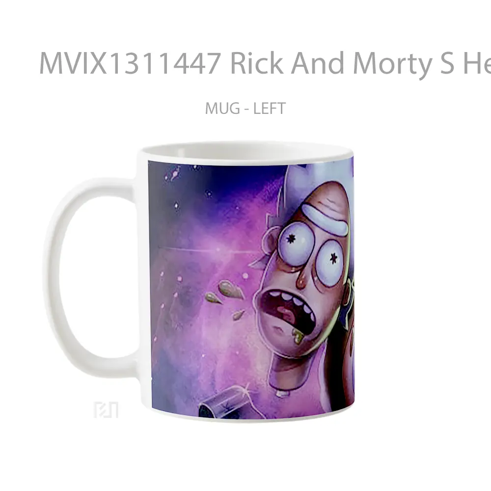 Mug Rick And Morty S Heads Gelas Kartun - All-side / Desain
