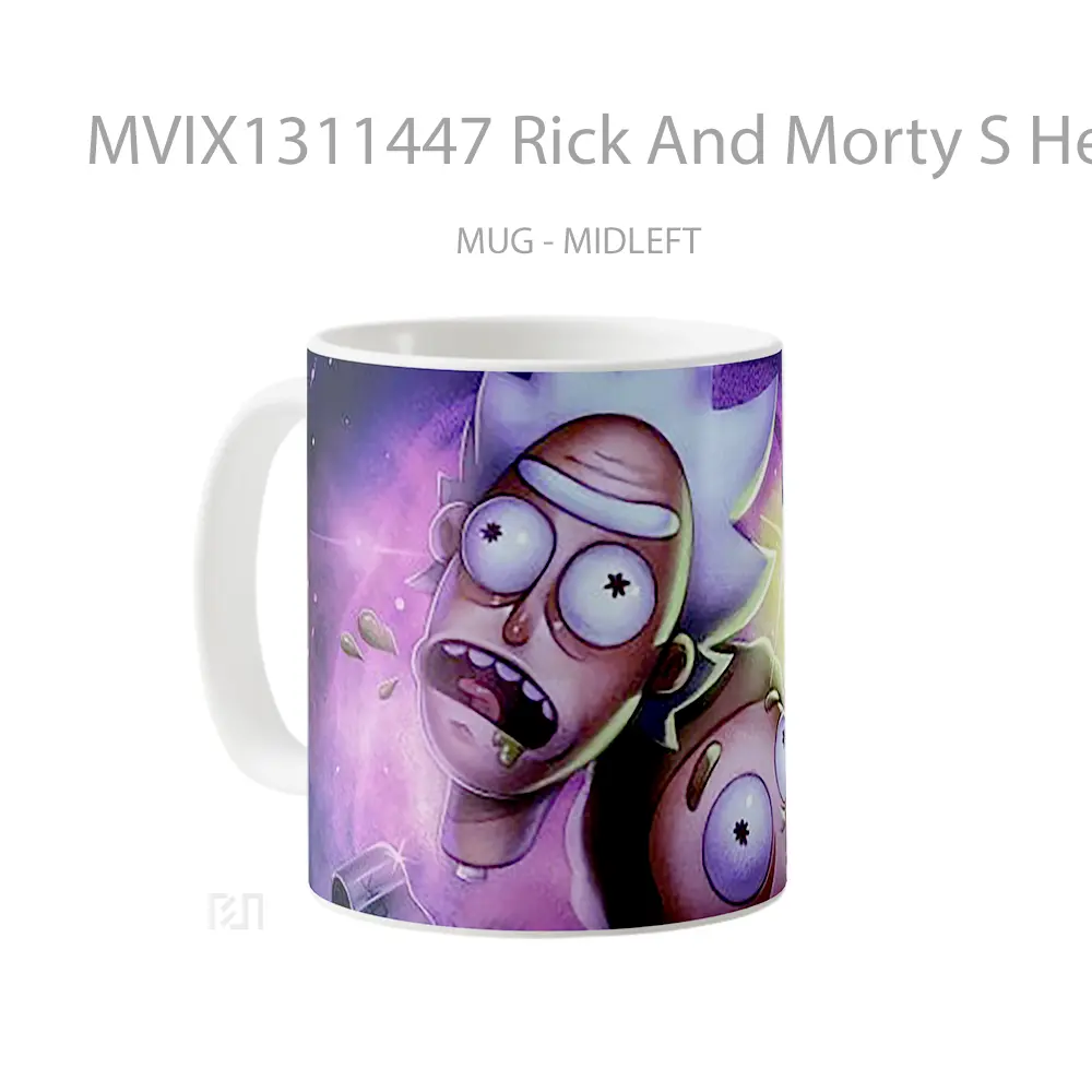 Mug Rick And Morty S Heads Gelas Kartun - All-side / Desain