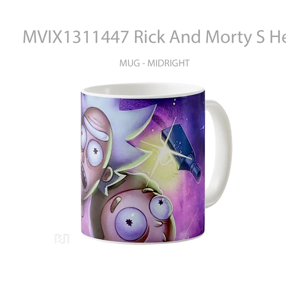 Mug Rick And Morty S Heads Gelas Kartun - All-side / Desain
