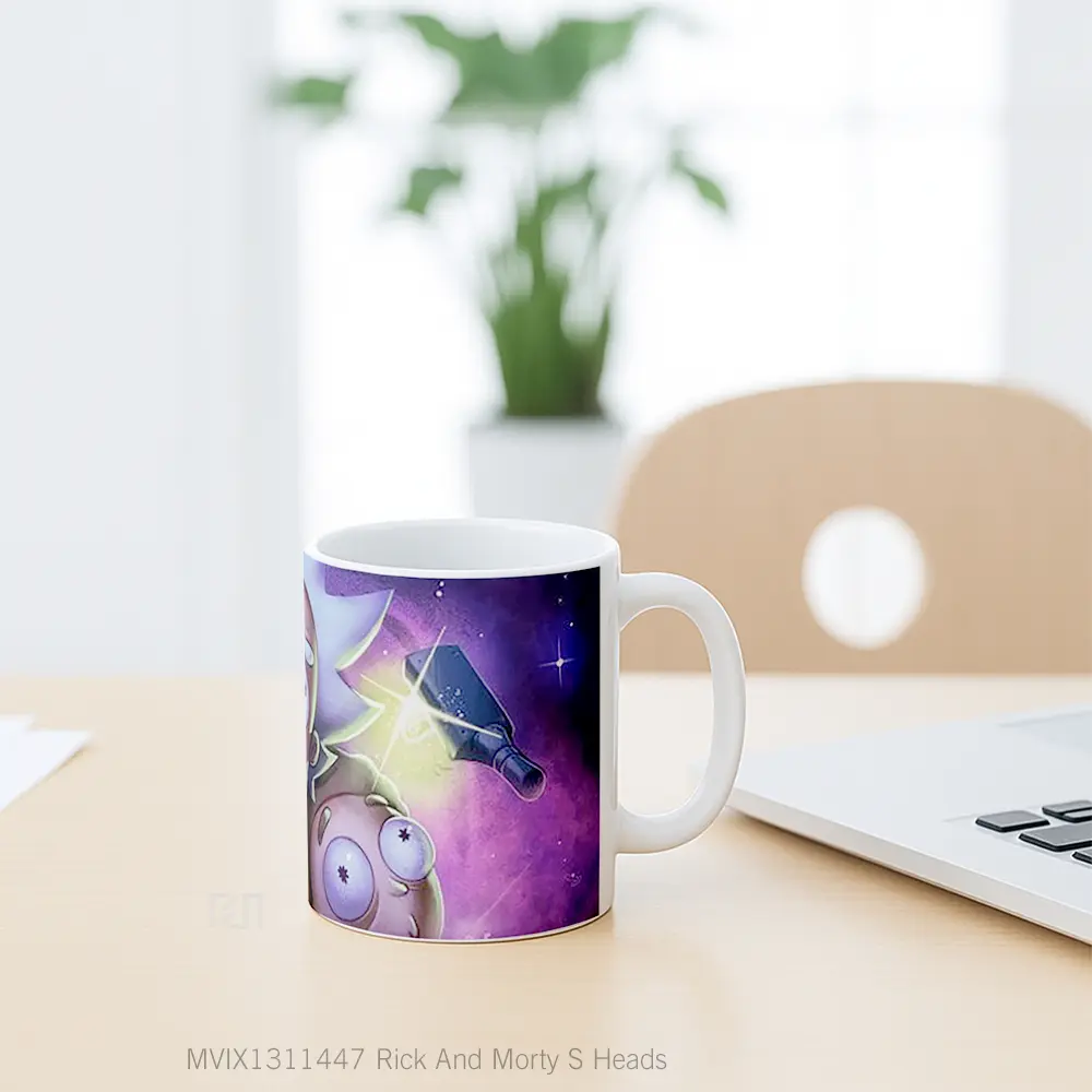 Mug Rick And Morty S Heads Gelas Kartun - All-side / Desain