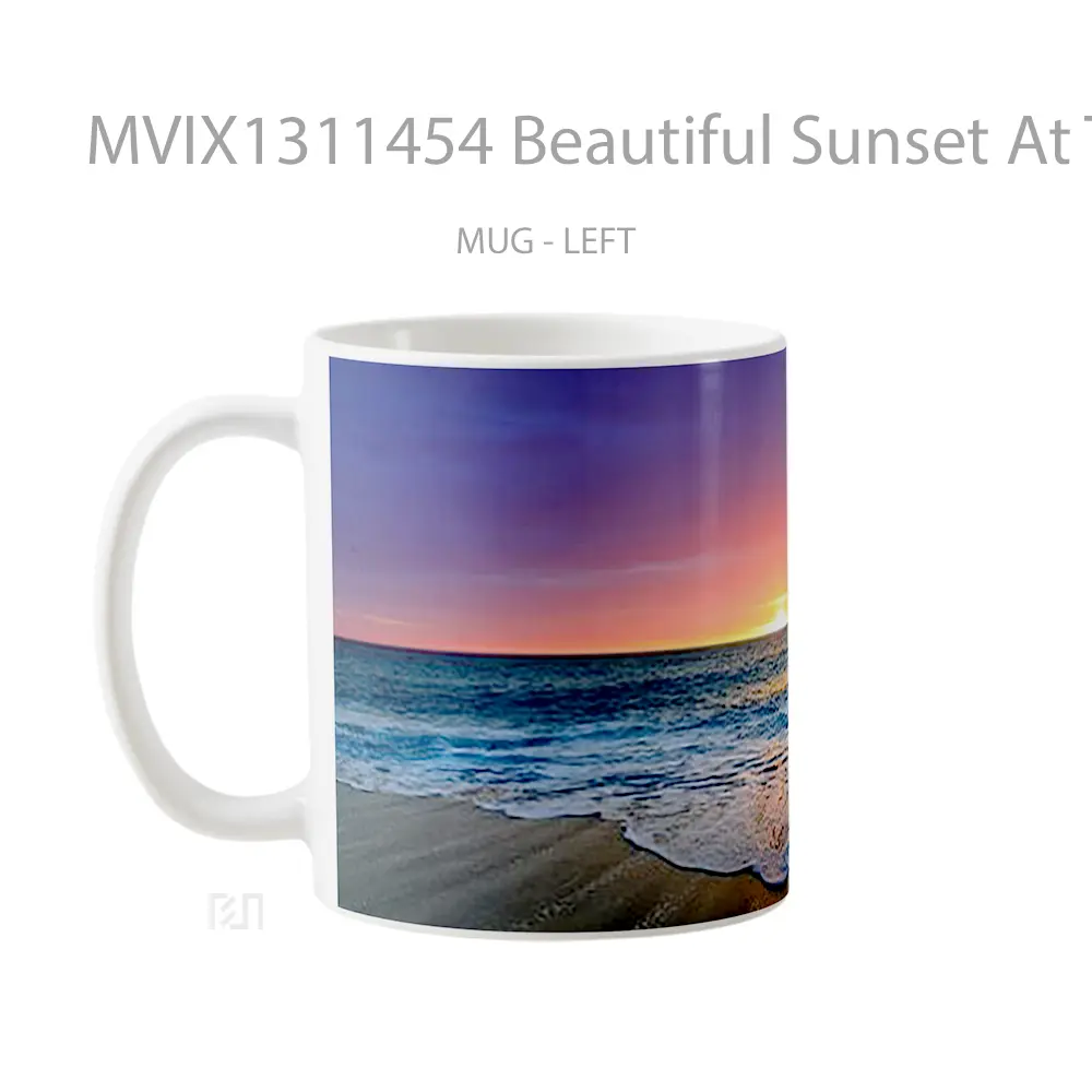 Mug Beautiful Sunset At The Beach Gelas Pemandangan Alam - All-side / Desain
