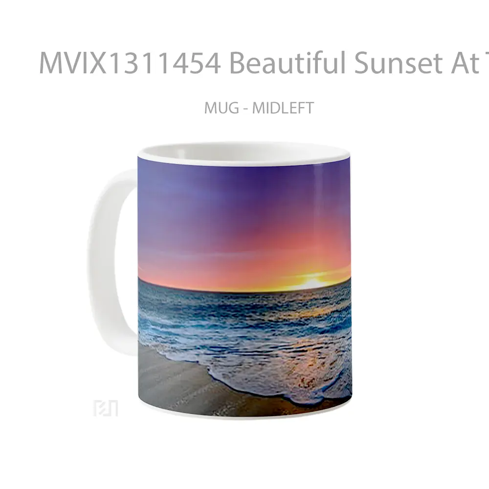 Mug Beautiful Sunset At The Beach Gelas Pemandangan Alam - All-side / Desain