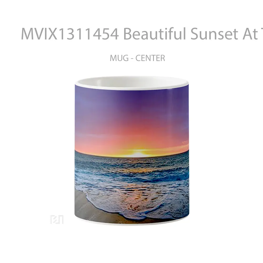 Mug Beautiful Sunset At The Beach Gelas Pemandangan Alam