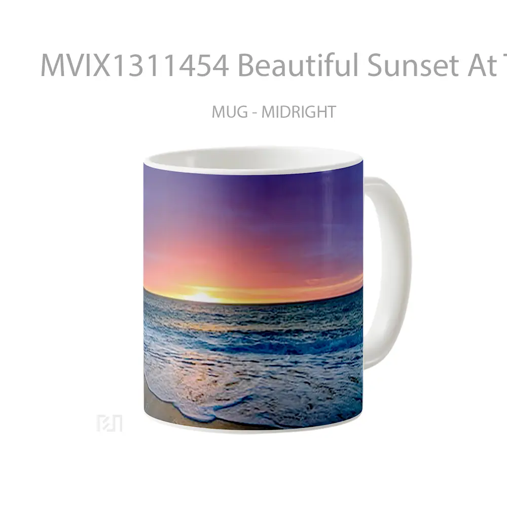 Mug Beautiful Sunset At The Beach Gelas Pemandangan Alam - All-side / Desain