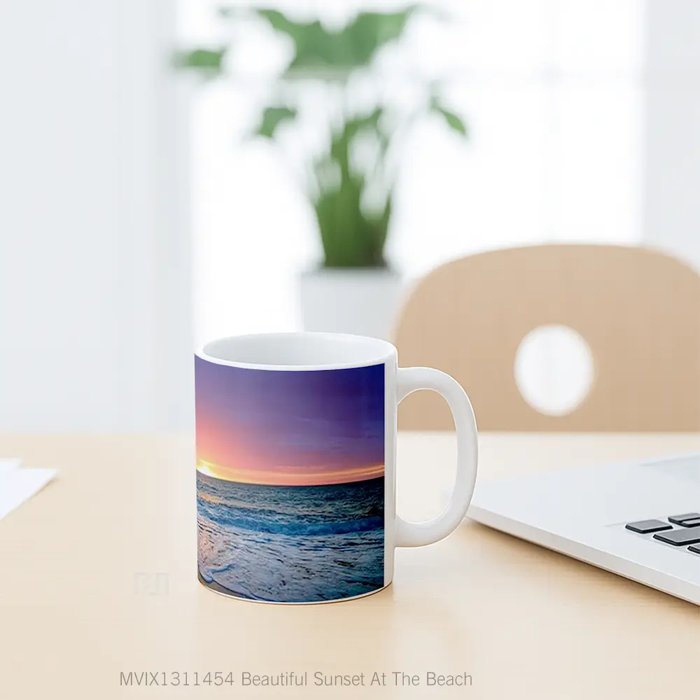 Mug Beautiful Sunset At The Beach Gelas Pemandangan Alam - All-side / Desain