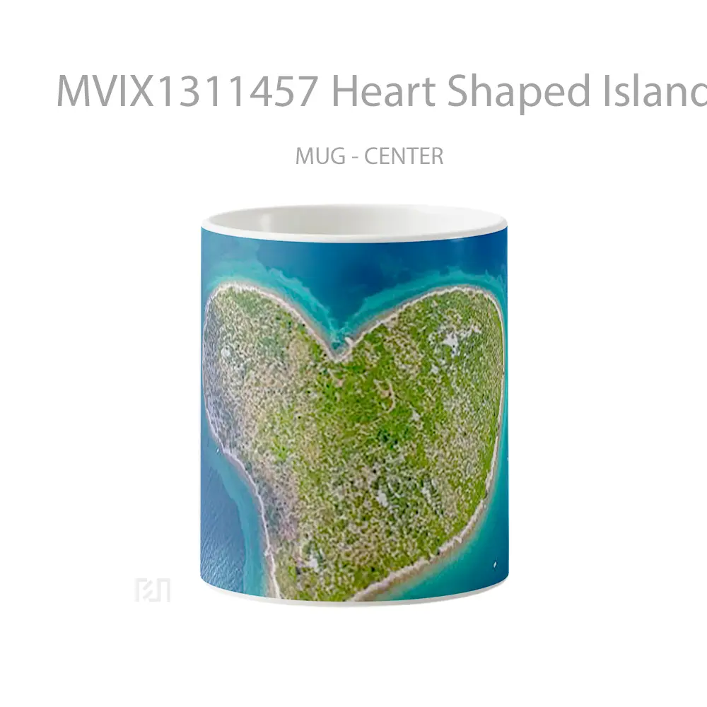 Mug Heart Shaped Island Gelas Pemandangan Alam
