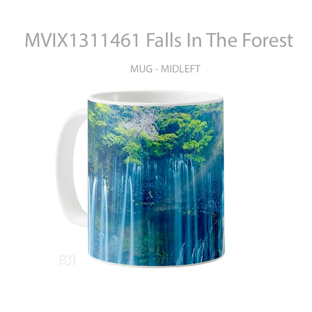 Mug Falls In The Forest Gelas Pemandangan Alam - All-side / Desain