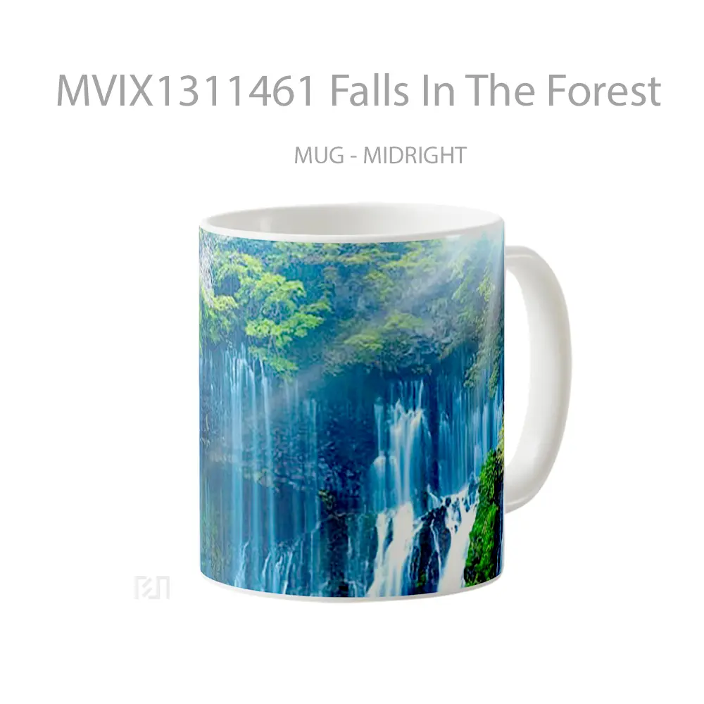 Mug Falls In The Forest Gelas Pemandangan Alam - All-side / Desain