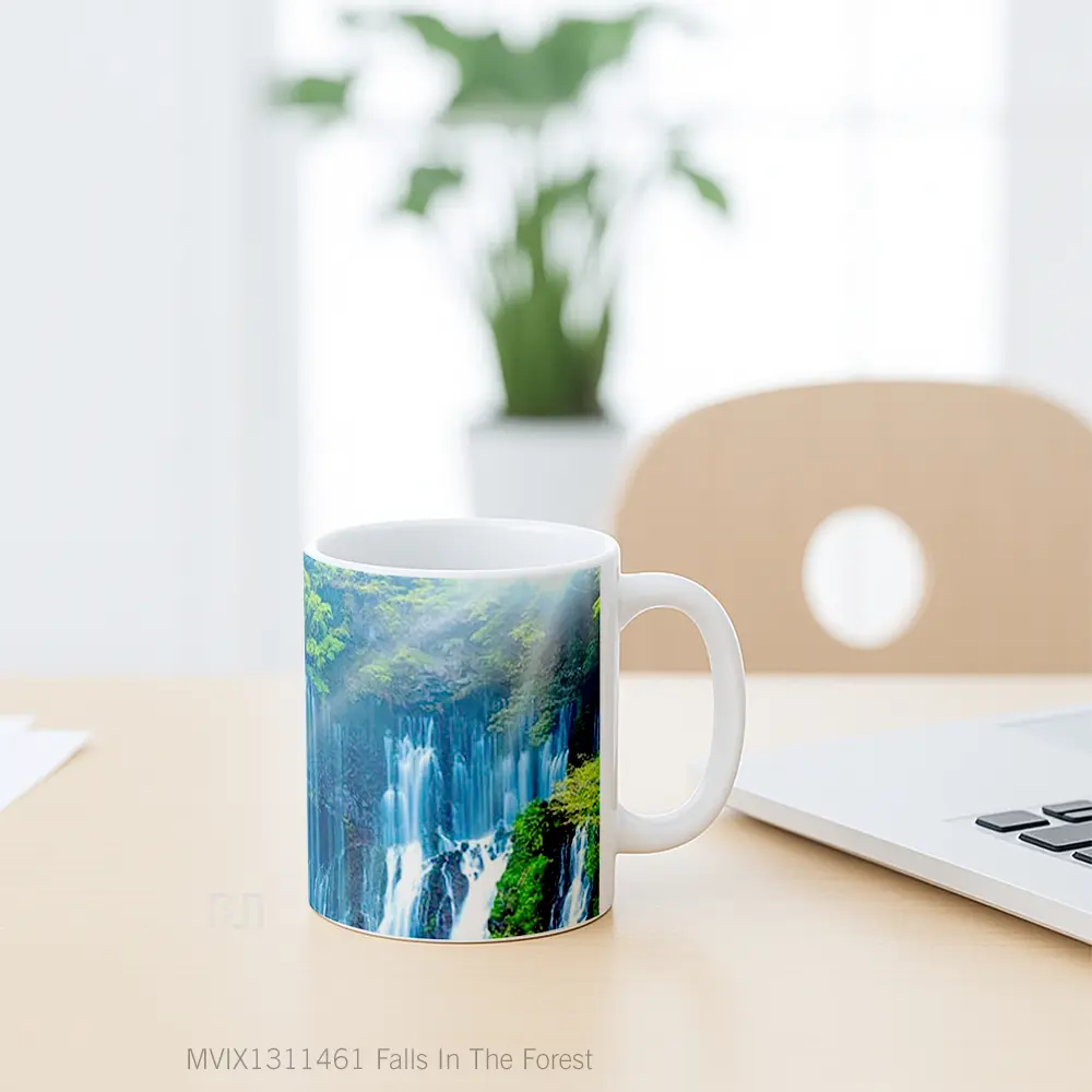 Mug Falls In The Forest Gelas Pemandangan Alam - All-side / Desain