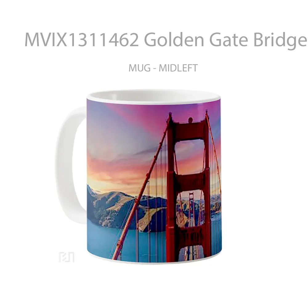 Mug Golden Gate Bridge At Sunset Gelas Pemandangan Alam - All-side / Desain