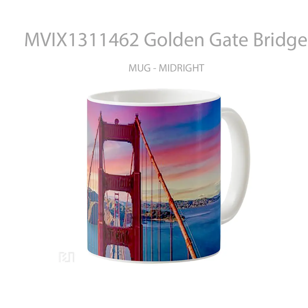 Mug Golden Gate Bridge At Sunset Gelas Pemandangan Alam - All-side / Desain