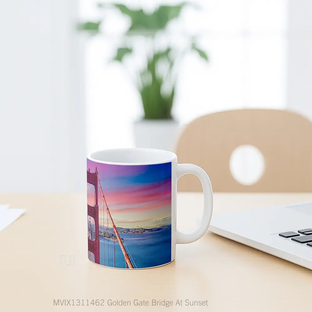 Mug Golden Gate Bridge At Sunset Gelas Pemandangan Alam - All-side / Desain