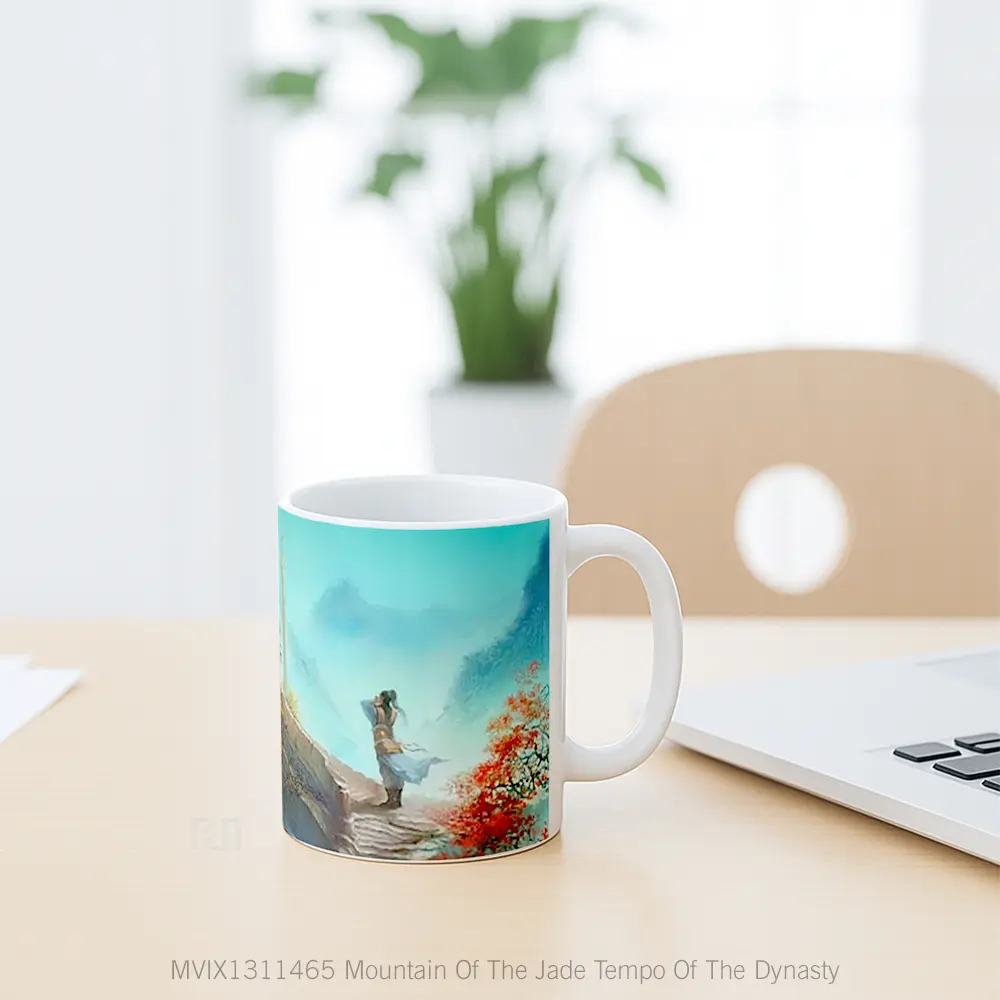 Mug Mountain Of The Jade Tempo Of The Dynasty Gelas Pemandangan Alam - All-side / Desain