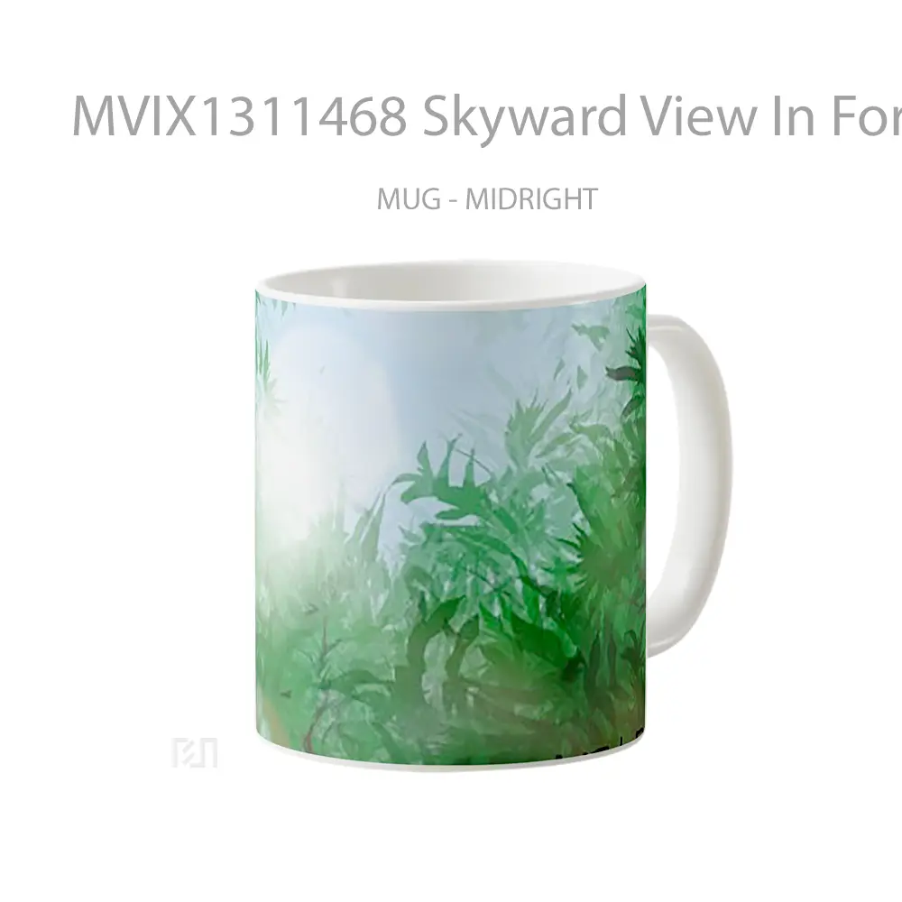 Mug Skyward View In Forest Gelas Pemandangan Alam - All-side / Desain
