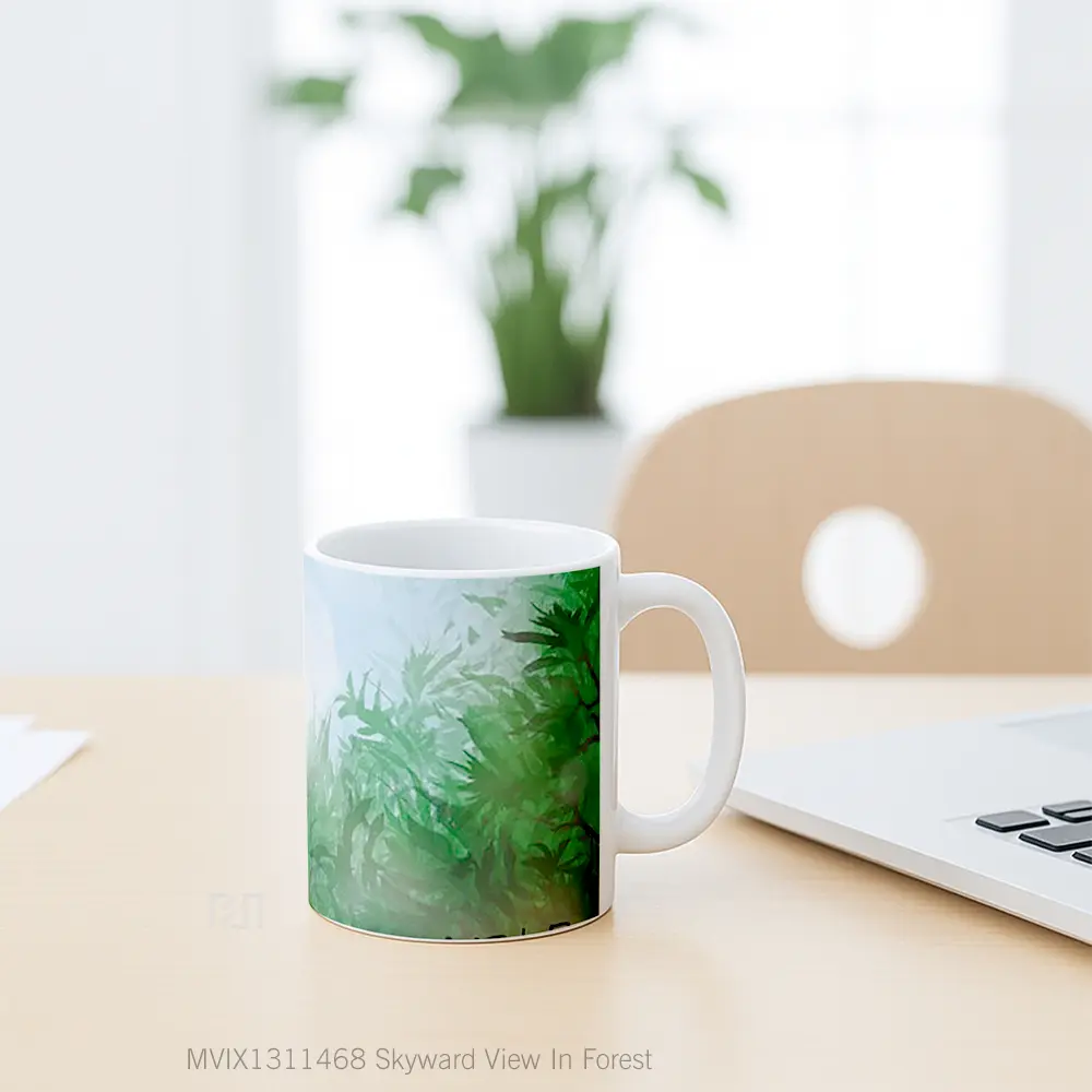 Mug Skyward View In Forest Gelas Pemandangan Alam - All-side / Desain