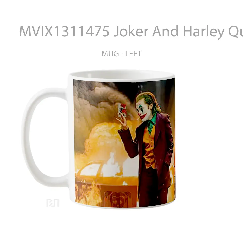 Mug Joker And Harley Queen At Crime Scene Gelas Superhero - All-side / Desain