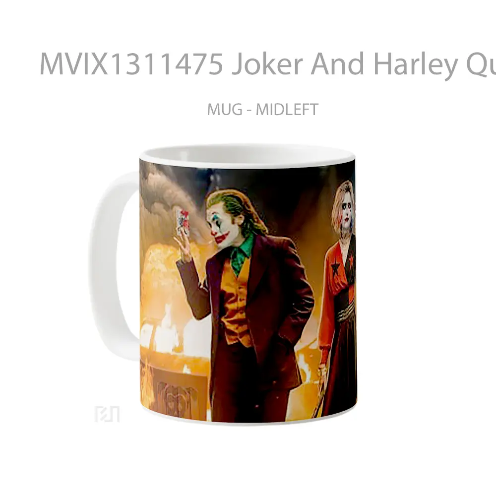 Mug Joker And Harley Queen At Crime Scene Gelas Superhero - All-side / Desain