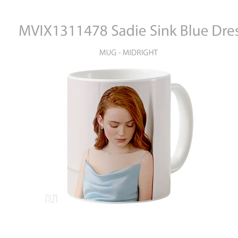 Mug Sadie Sink Blue Dress Gelas Keramik Unik - All-side / Desain