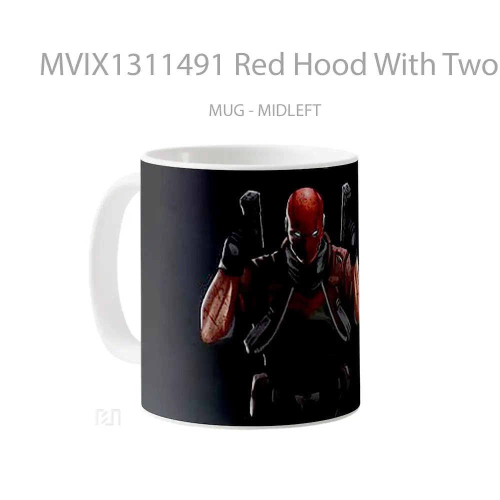 Mug Red Hood With Two Guns Gelas Superhero - All-side / Desain