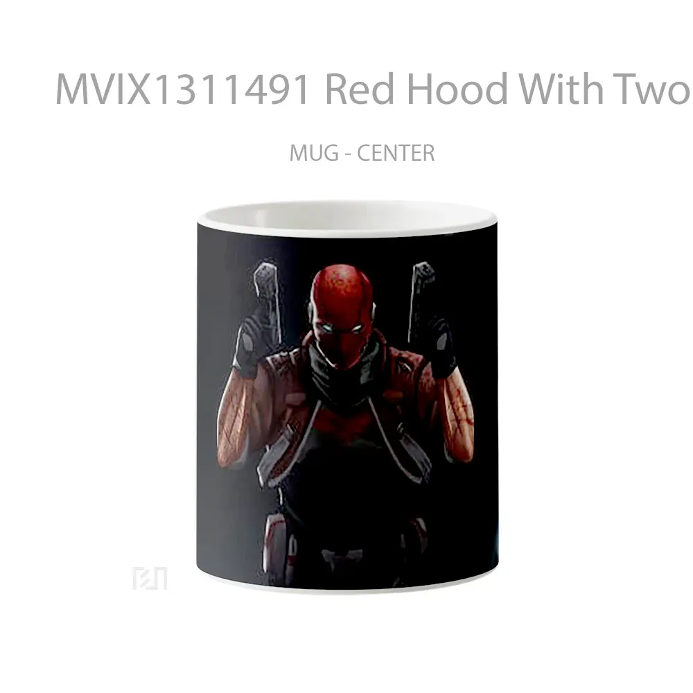 Mug Red Hood With Two Guns Gelas Superhero