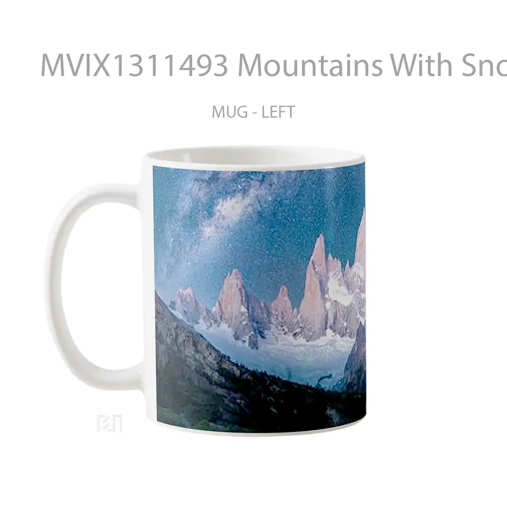 Mug Mountains With Snow Under The Stars Gelas Pemandangan Alam - All-side / Desain