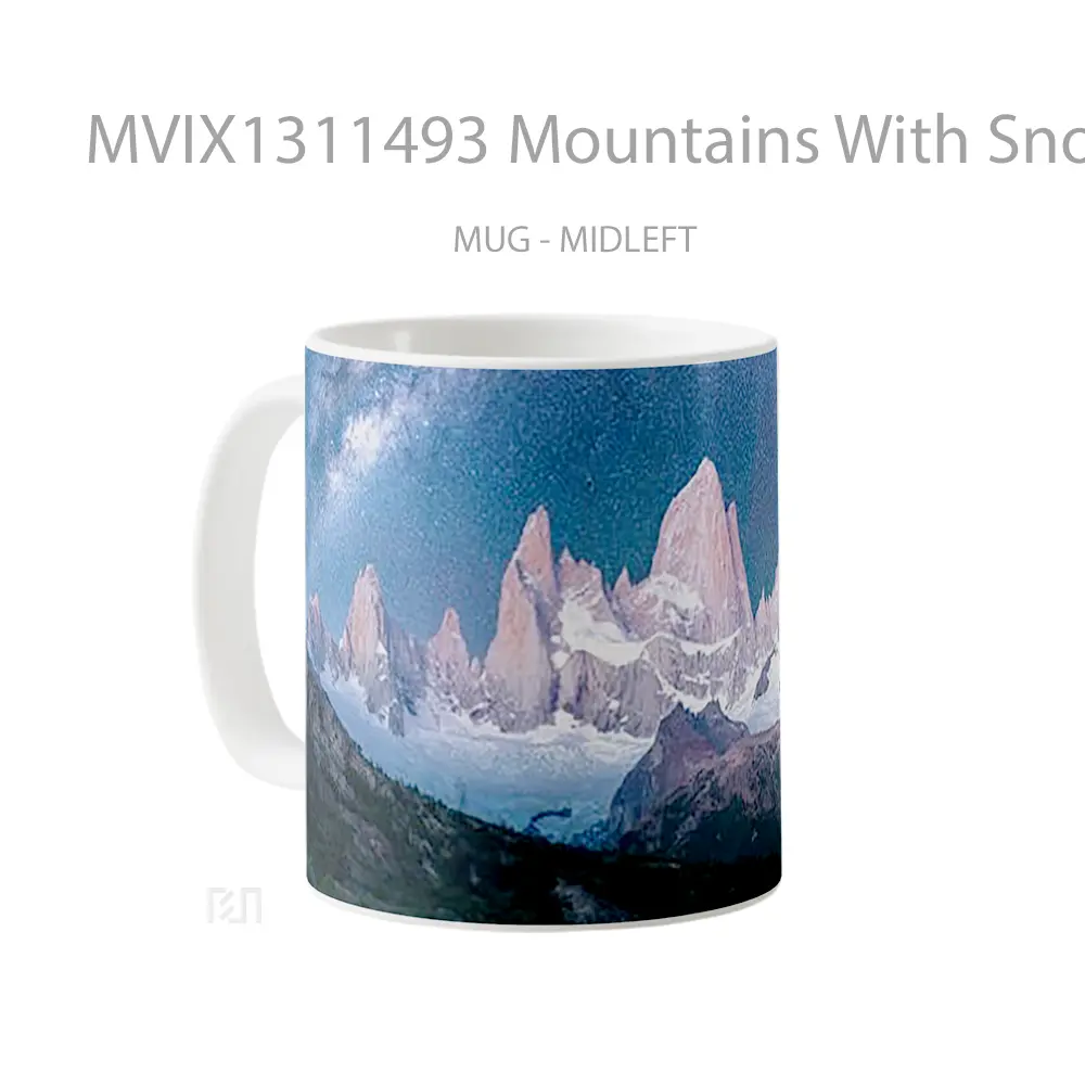 Mug Mountains With Snow Under The Stars Gelas Pemandangan Alam - All-side / Desain